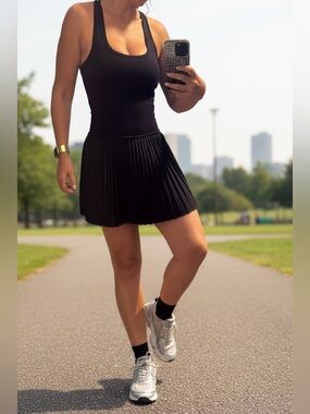 Yogalicious Black Pleated Tennis Dress